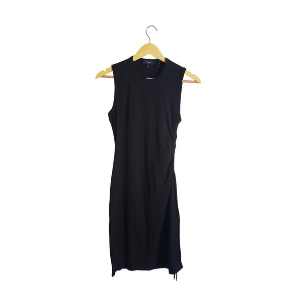 Theory Sleeveless Sheath Dress With Side Ruching Black Size P (0 US) - Picture 1 of 8